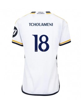 Billige Real Madrid Aurelien Tchouameni #18 Hjemmedrakt Dame 2023-24 Kortermet